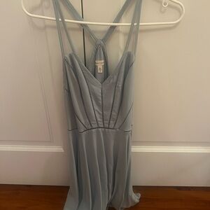Silence + Noise Light Blue V-Neck Dress